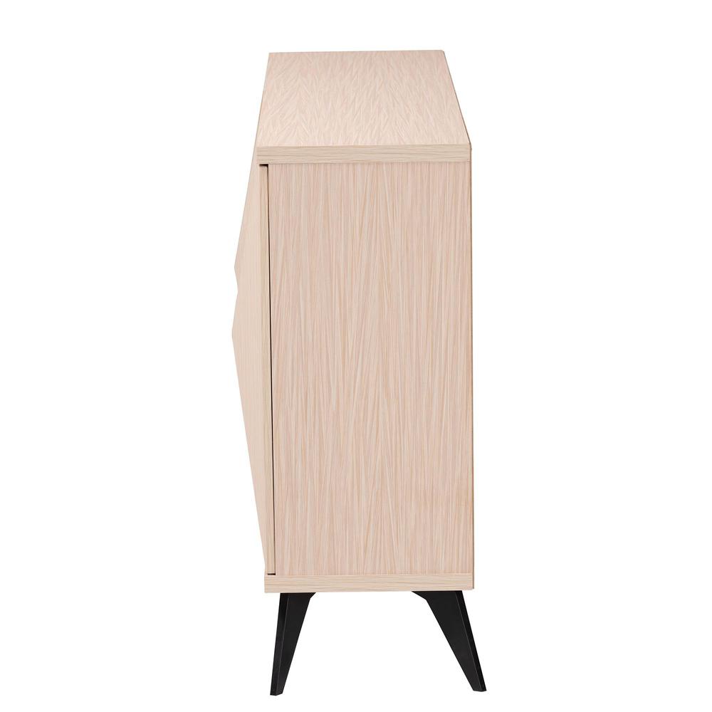 Modern Two-Tone Light Brown and Black Wood 4-Door Sideboard Buffet. Picture 13
