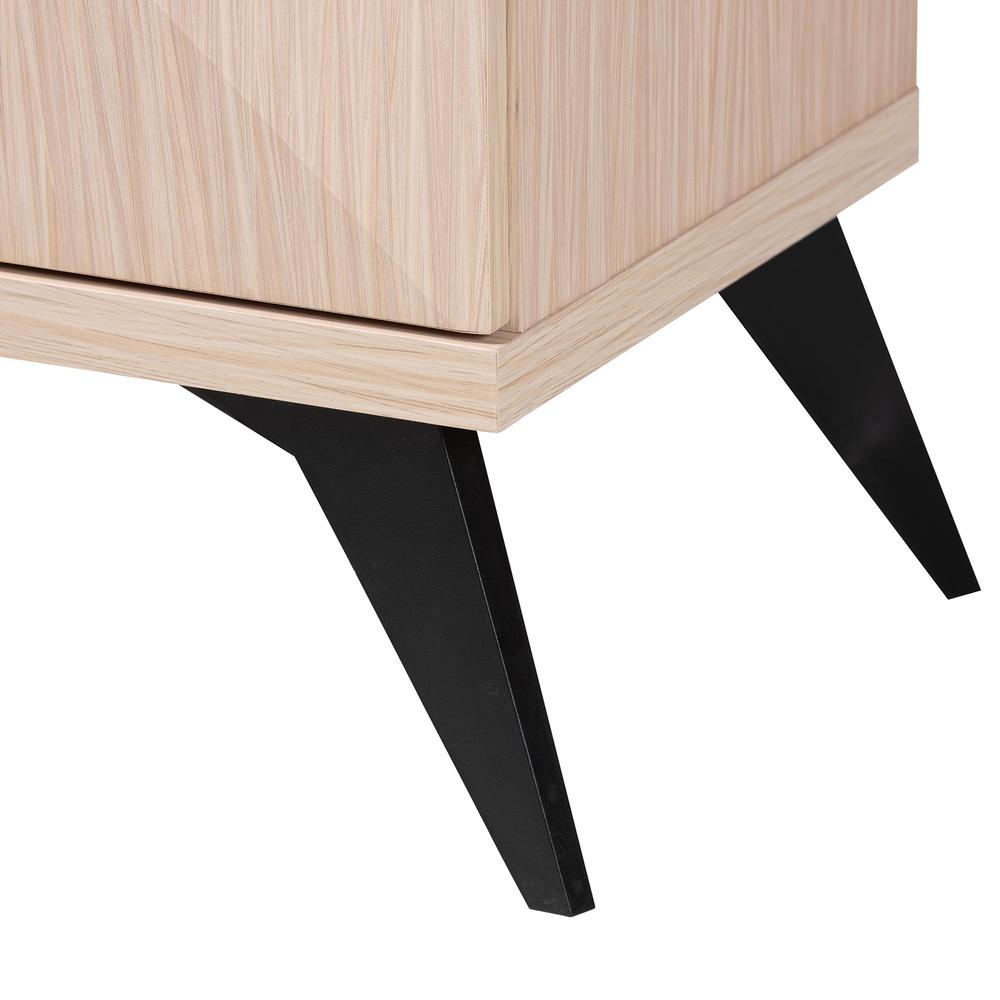 Modern Two-Tone Light Brown and Black Wood 4-Door Sideboard Buffet. Picture 14