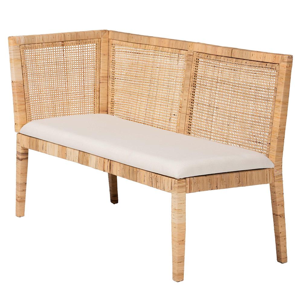 Kalimantan Bohemian Light Honey Rattan 2-Piece Banquette Set. Picture 12