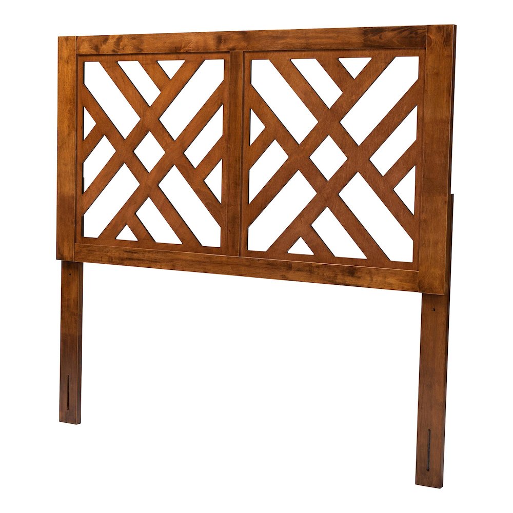 Aliya Modern Walnut Brown Finished Wood King Size Headboard. Picture 1