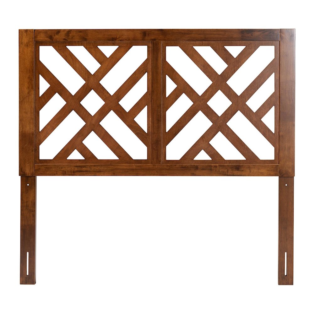 Aliya Modern Walnut Brown Finished Wood King Size Headboard. Picture 2