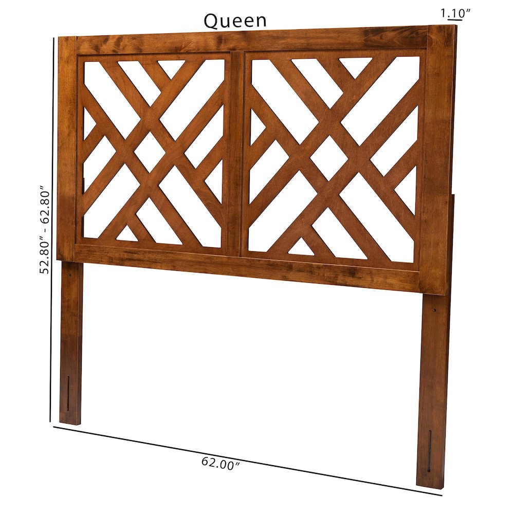 Aliya Modern Walnut Brown Finished Wood King Size Headboard. Picture 6