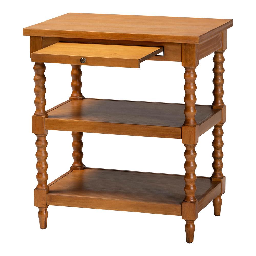 Baxton Studio Imogene Retro-Modern Walnut Brown Finished Wood End Table. Picture 2