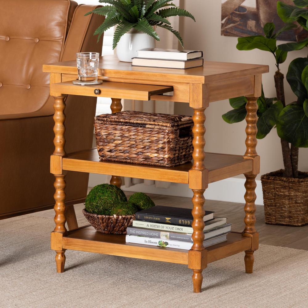 Baxton Studio Imogene Retro-Modern Walnut Brown Finished Wood End Table. Picture 8