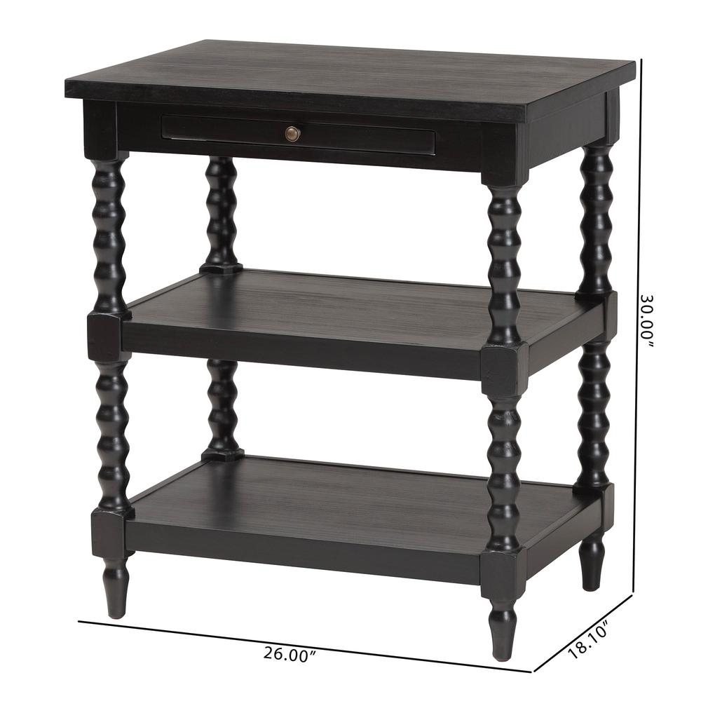 Baxton Studio Imogene Retro-Modern Black Wood End Table. Picture 4