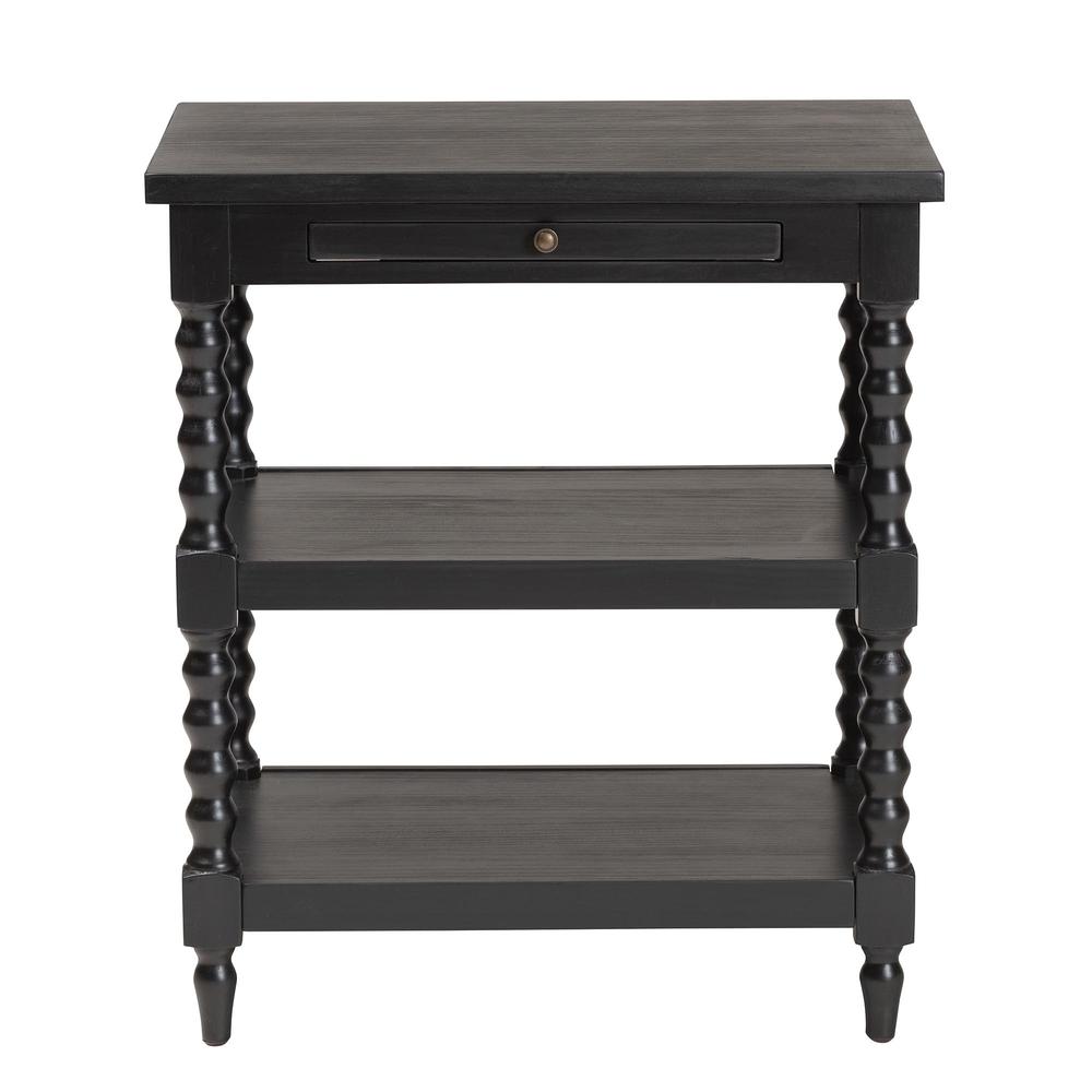 Baxton Studio Imogene Retro-Modern Black Wood End Table. Picture 2