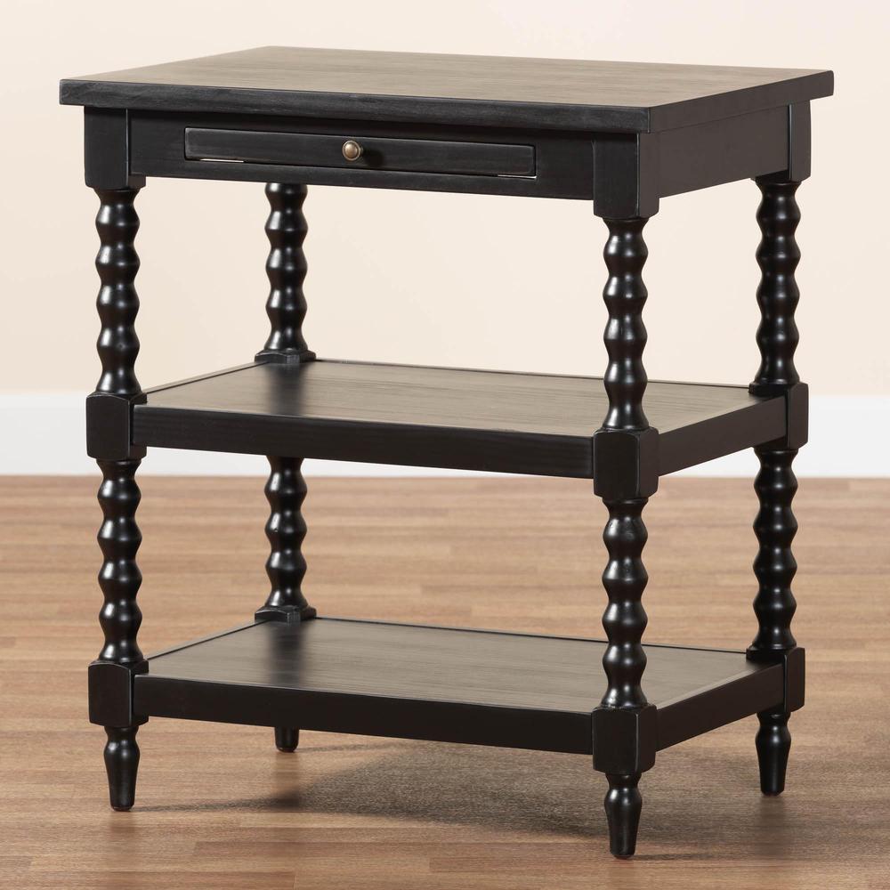 Baxton Studio Imogene Retro-Modern Black Wood End Table. Picture 7