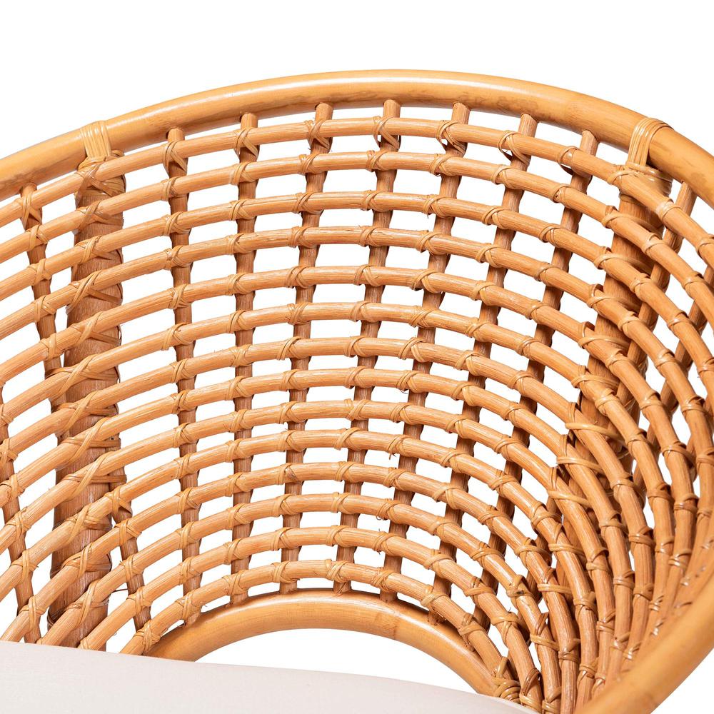 Aerin Modern Bohemian Natural Rattan Accent Chair. Picture 15