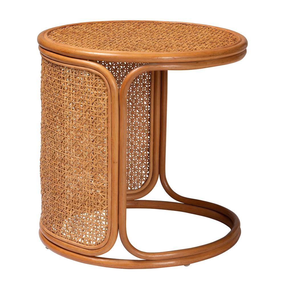 Eldon Bohemian Honey Rattan Large End Table. Picture 9