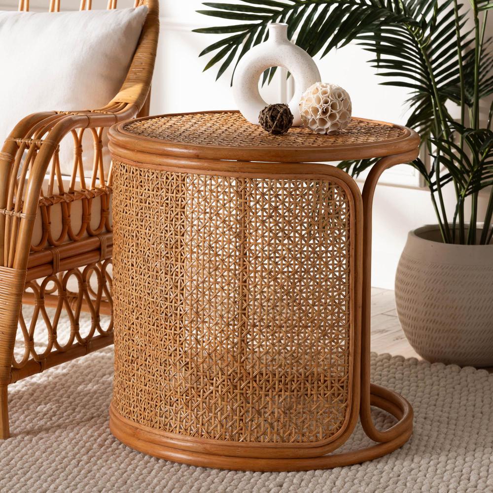 Eldon Bohemian Honey Rattan Large End Table. Picture 14