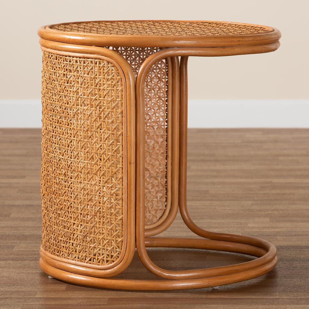 Eldon Bohemian Honey Rattan Large End Table. Picture 15