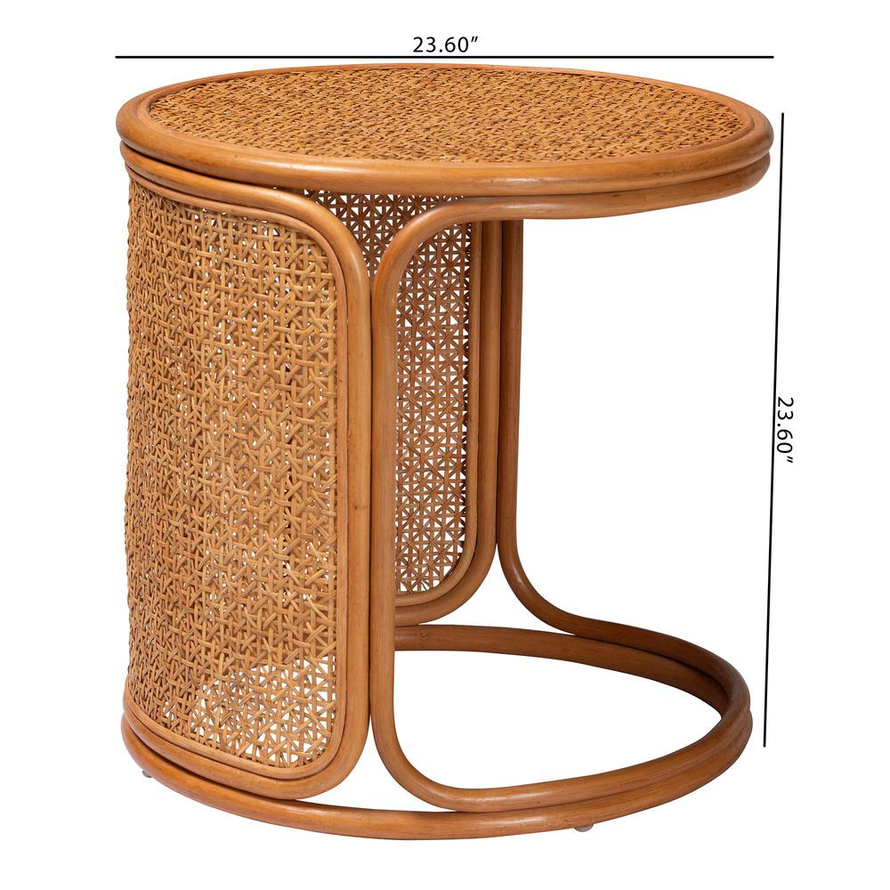 Eldon Bohemian Honey Rattan Large End Table. Picture 16