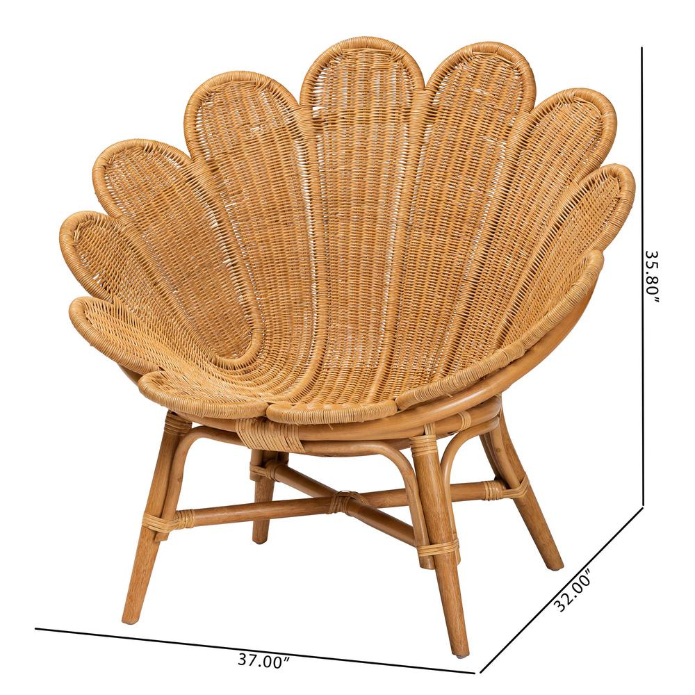 Blossom Bohemian Honey Rattan Accent Flower Chair. Picture 20