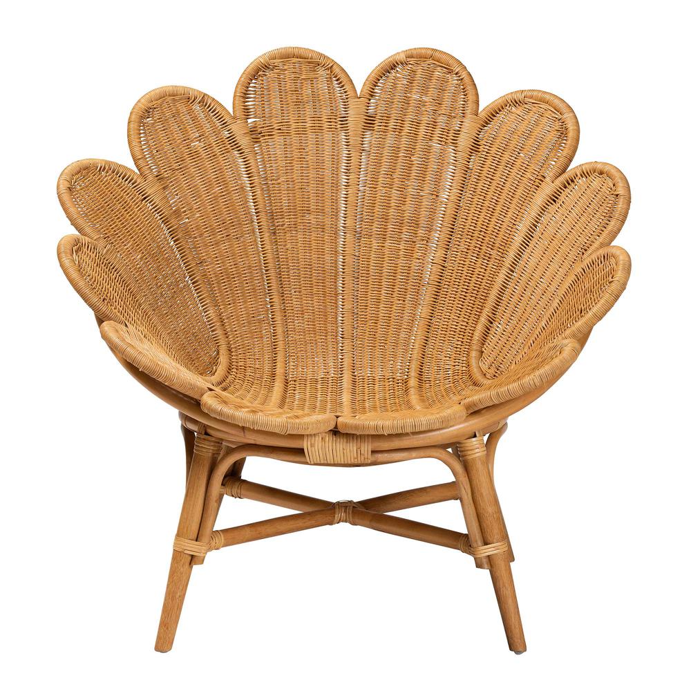Blossom Bohemian Honey Rattan Accent Flower Chair. Picture 12