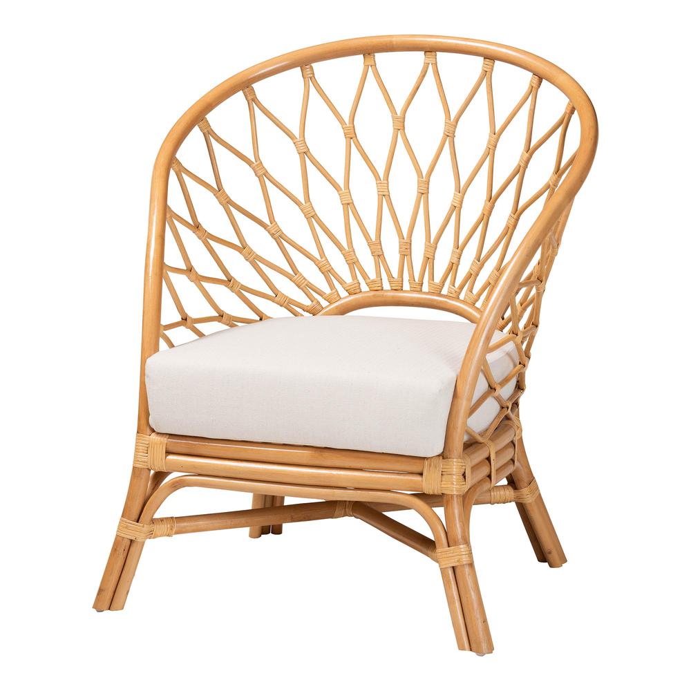 Emmeline Bohemian Honey Rattan Accent Chair. Picture 11