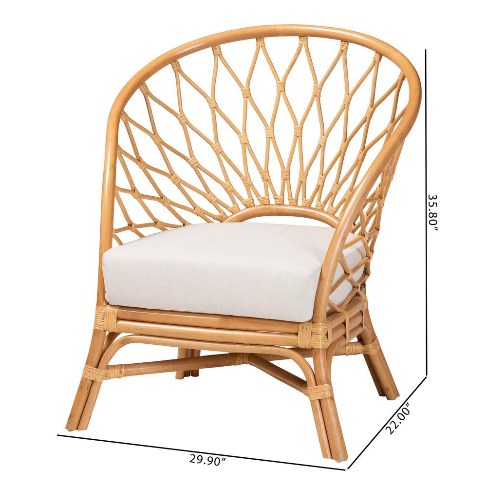Emmeline Bohemian Honey Rattan Accent Chair. Picture 20