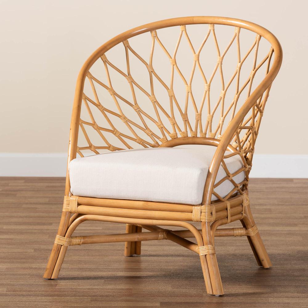 Emmeline Bohemian Honey Rattan Accent Chair. Picture 19