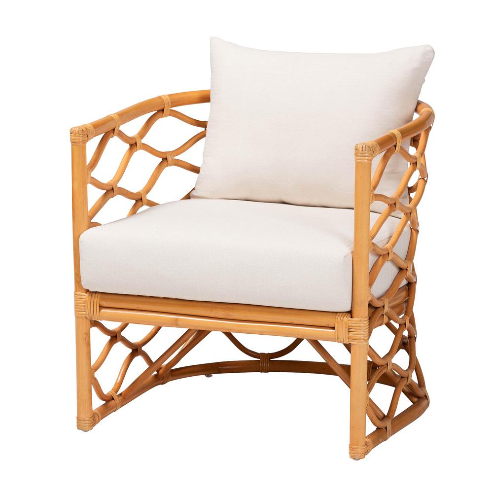 Acelynn Bohemian Light Honey Rattan Arm Chair. Picture 1