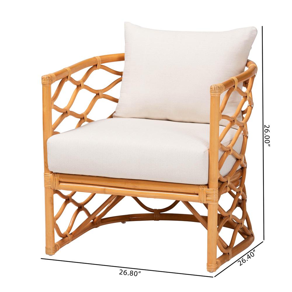 Acelynn Bohemian Light Honey Rattan Arm Chair. Picture 5