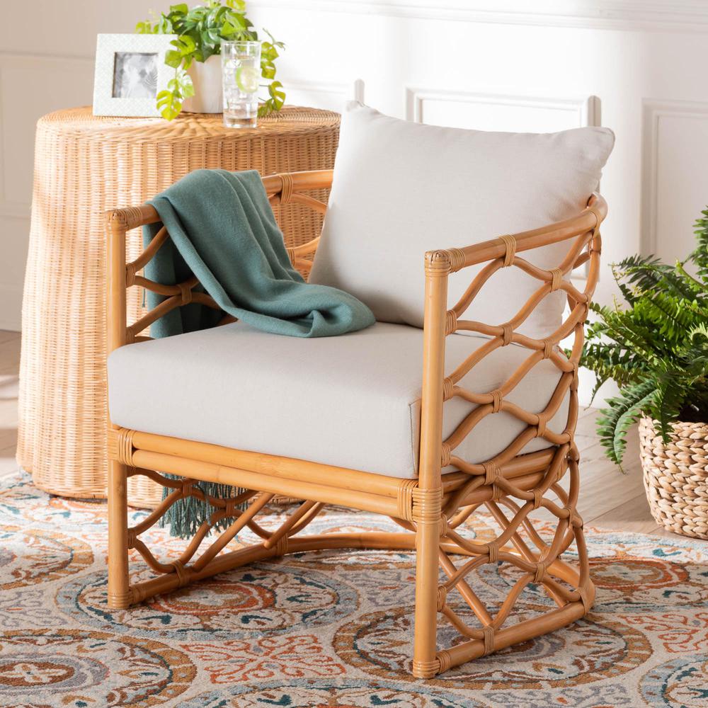 Acelynn Bohemian Light Honey Rattan Arm Chair. Picture 10