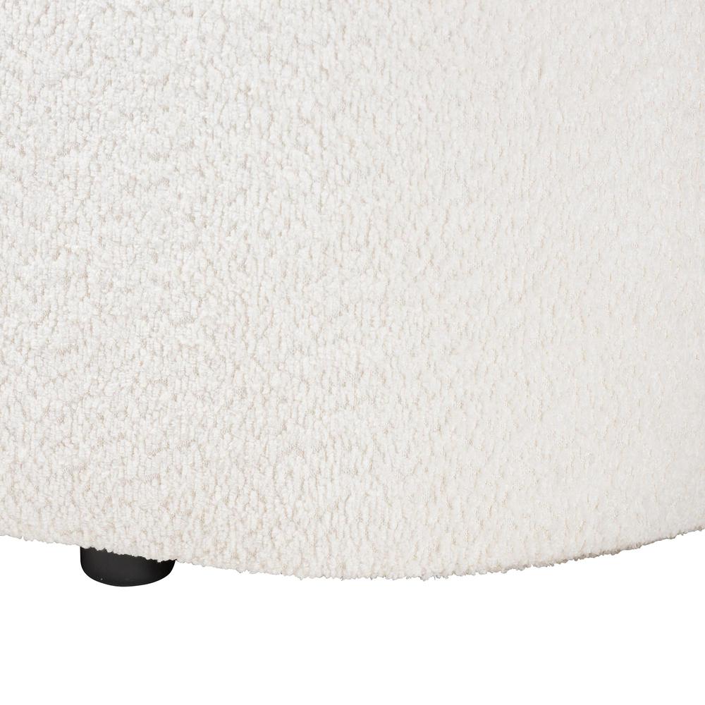 Lavina Modern White Teddy-Bear Fabric Storage Bench. Picture 10