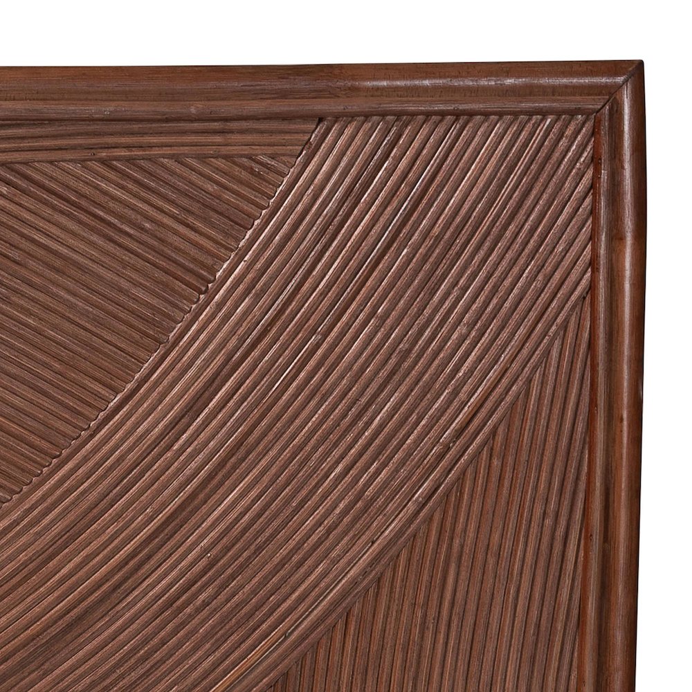 Elettra Bohemian Dark Brown Rattan King Size Standalone Headboard. Picture 4