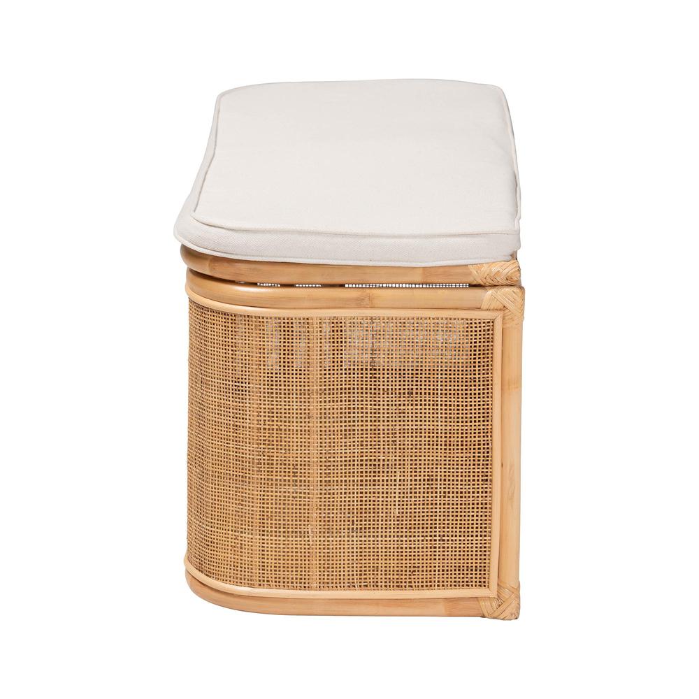 Ishana Bohemian Natural Rattan Storage Bench. Picture 4