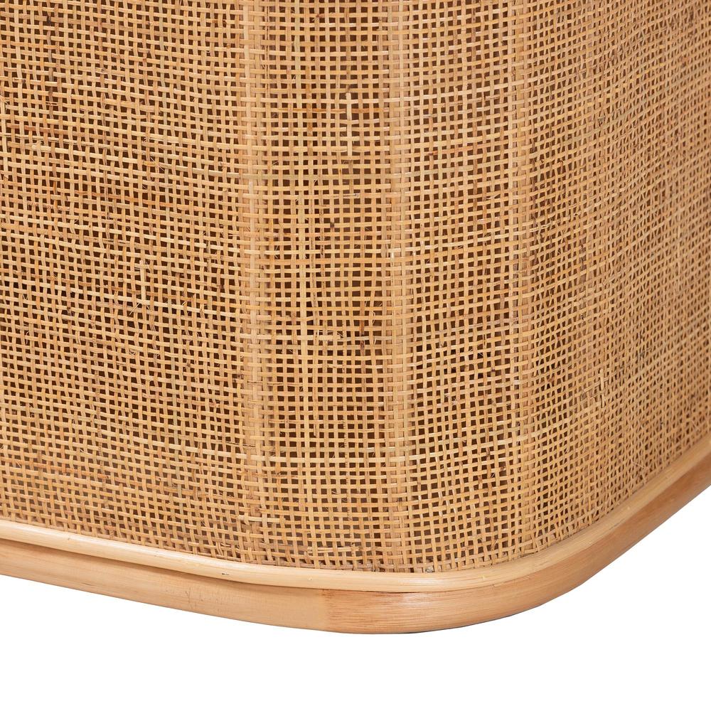 Ishana Bohemian Natural Rattan Storage Bench. Picture 7