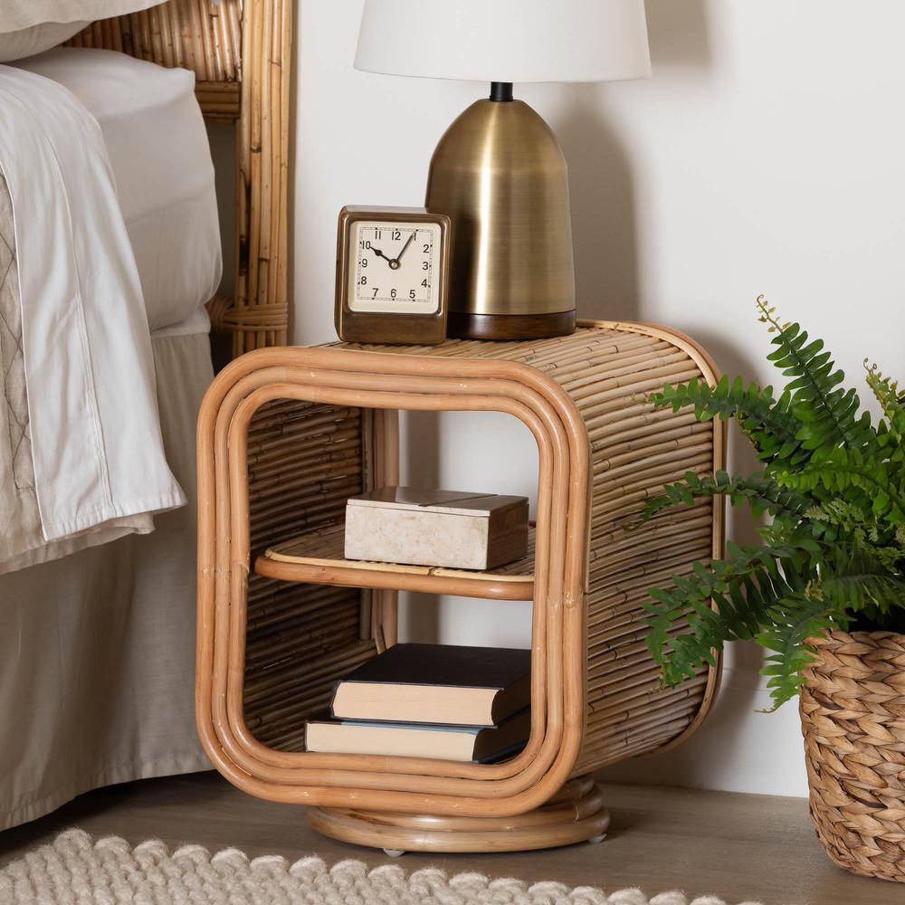 Bethari Bohemian Natural Rattan Nightstand. Picture 14