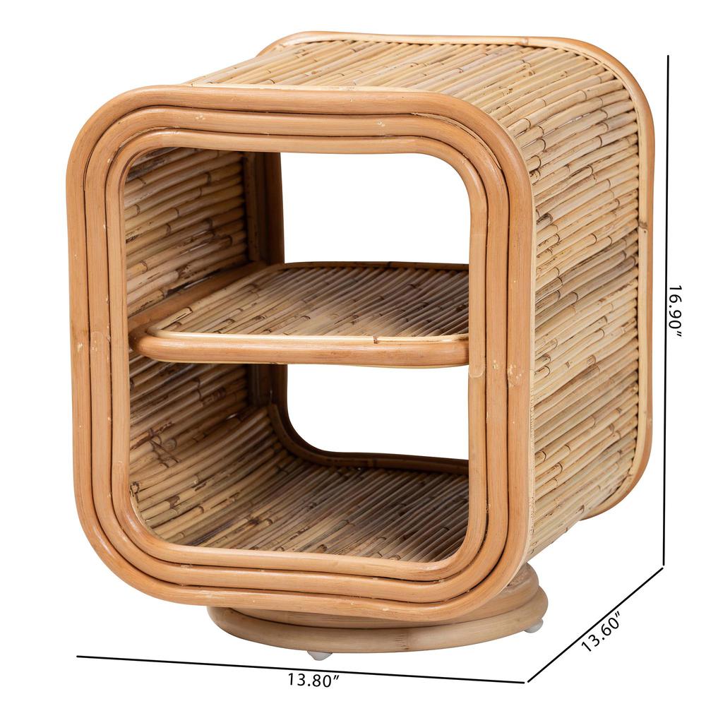 Bethari Bohemian Natural Rattan Nightstand. Picture 16