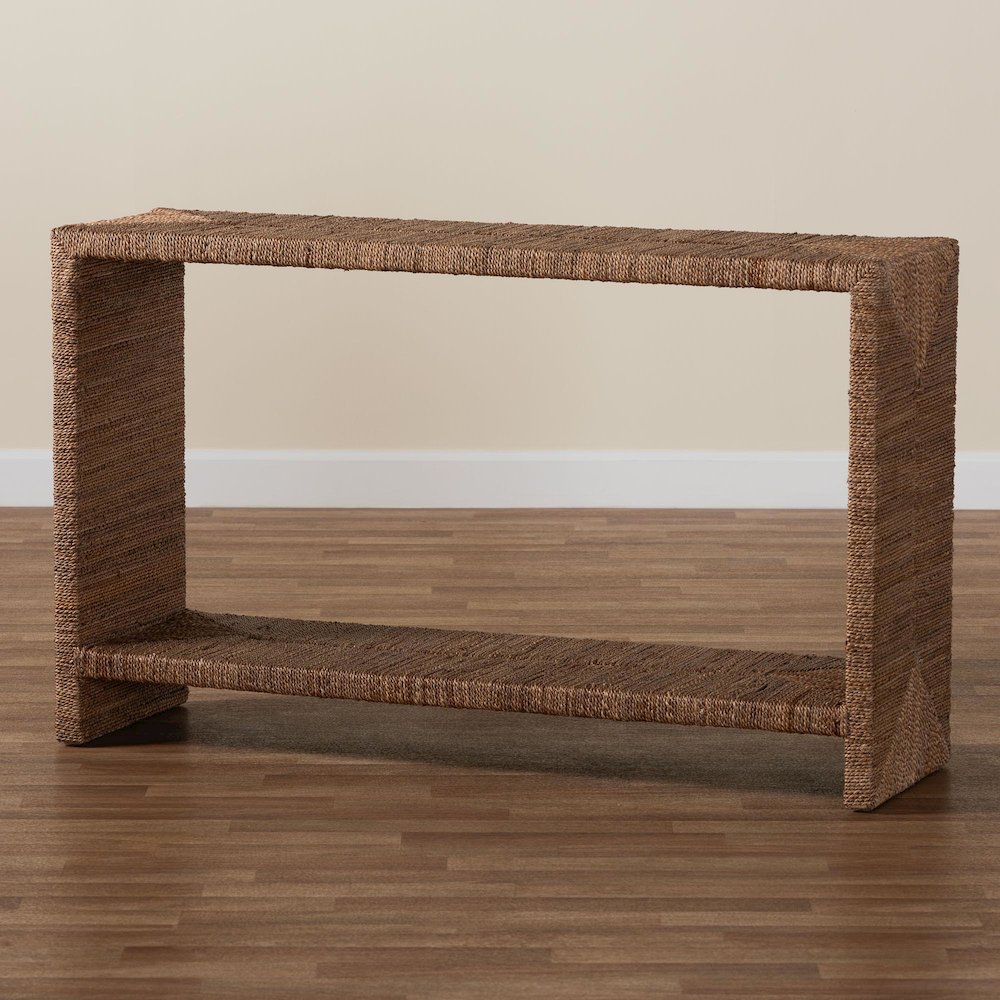 Liza Bohemian Natural Seagrass Console Table. Picture 15