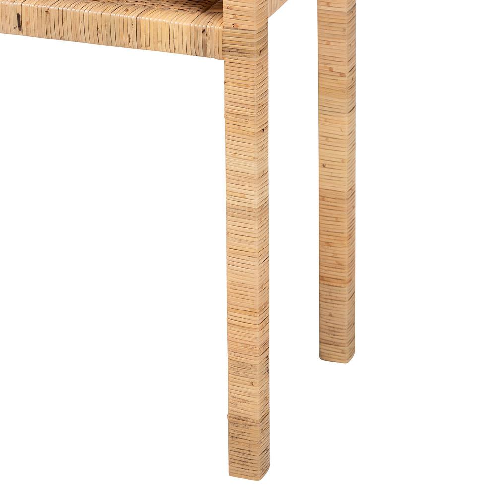 Kalimantan Bohemian Light Honey Rattan and Acacia Wood Console Table. Picture 14