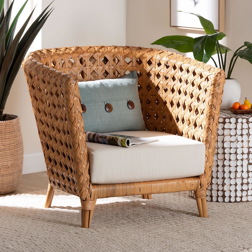 Daiwa Bohemian Light Honey Ratan Accent Chair. Picture 11