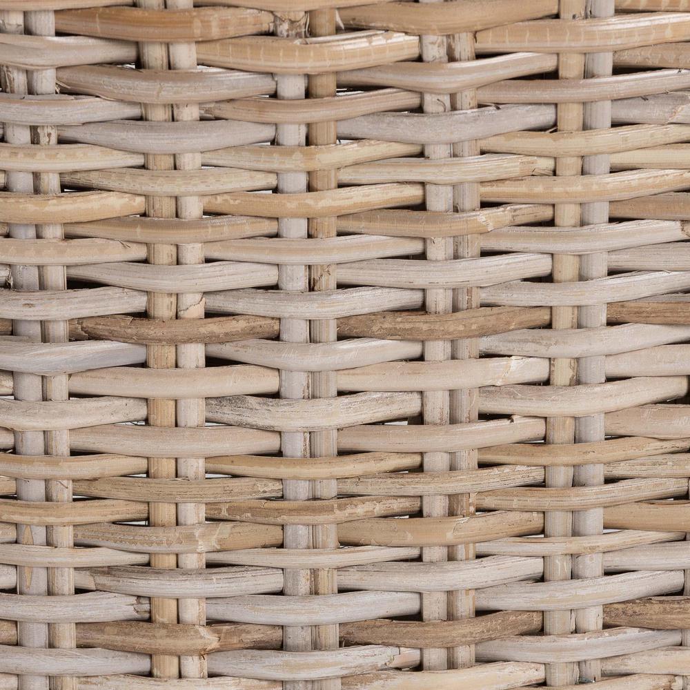 Barossa Bohemian Grey Kubu Rattan and Mahogany Wood Dining Chair. Picture 17