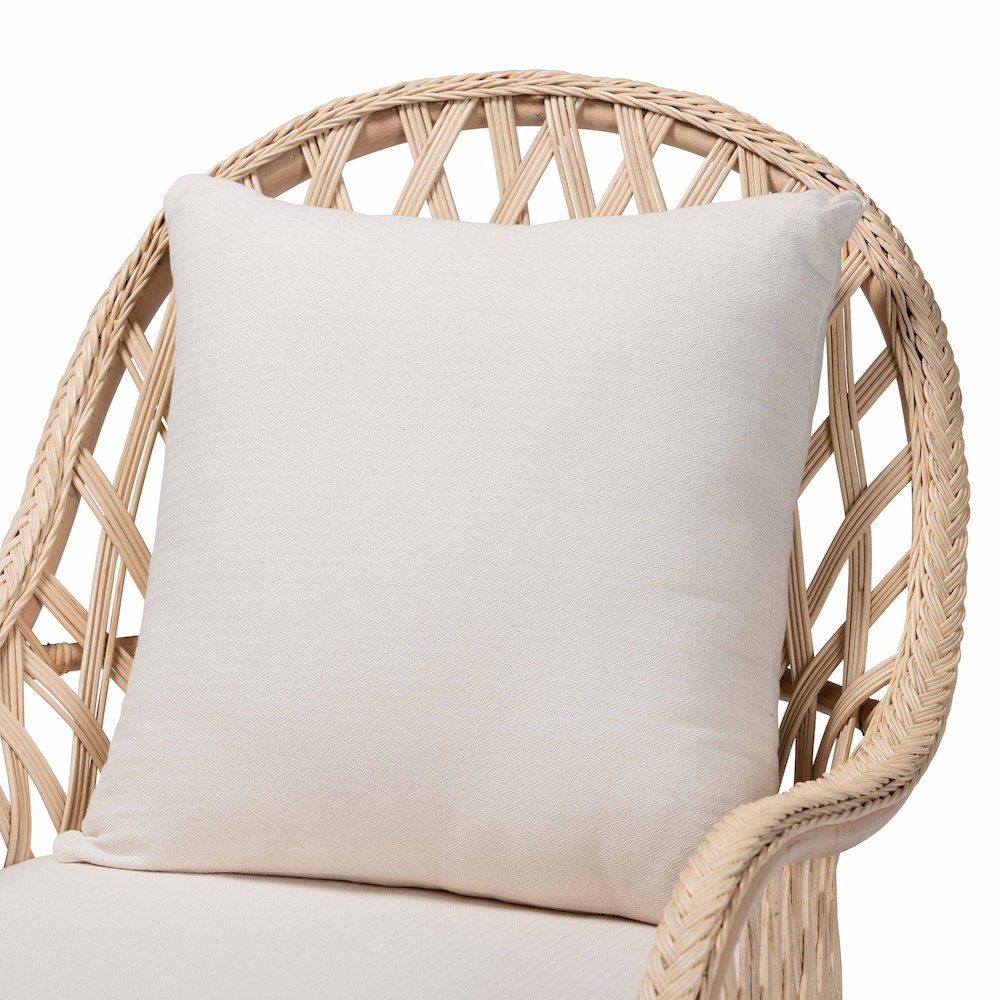 Florence Bohemian Ivory Braided Rattan Arm Chair. Picture 15