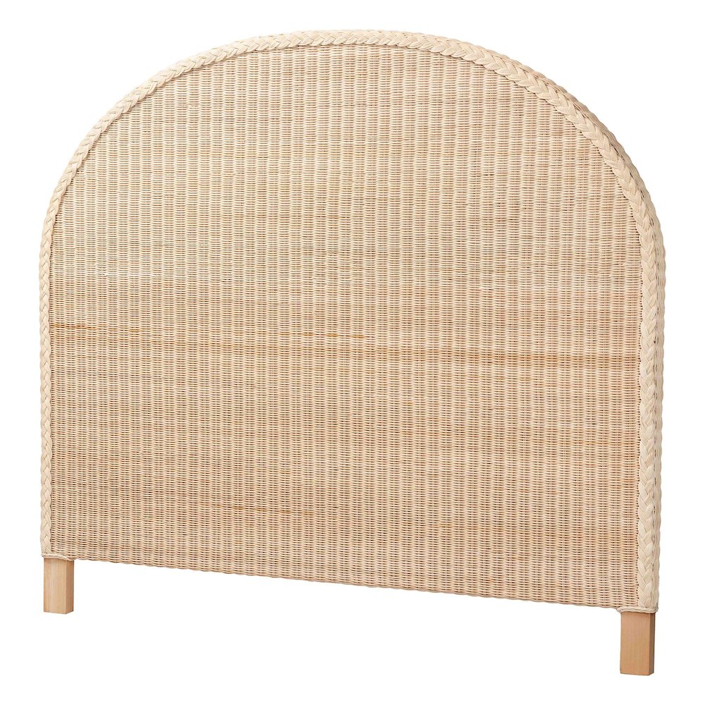 Lanica Japandi Sun Bleached Rattan Queen Size Standalone Headboard. Picture 1