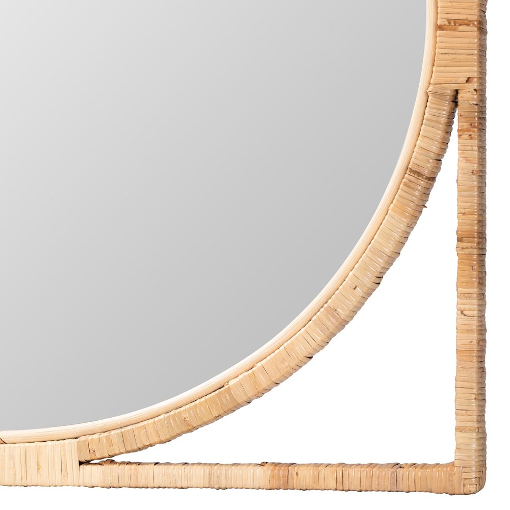 Bayan Japandi Natural Rattan Wall Mirror. Picture 6