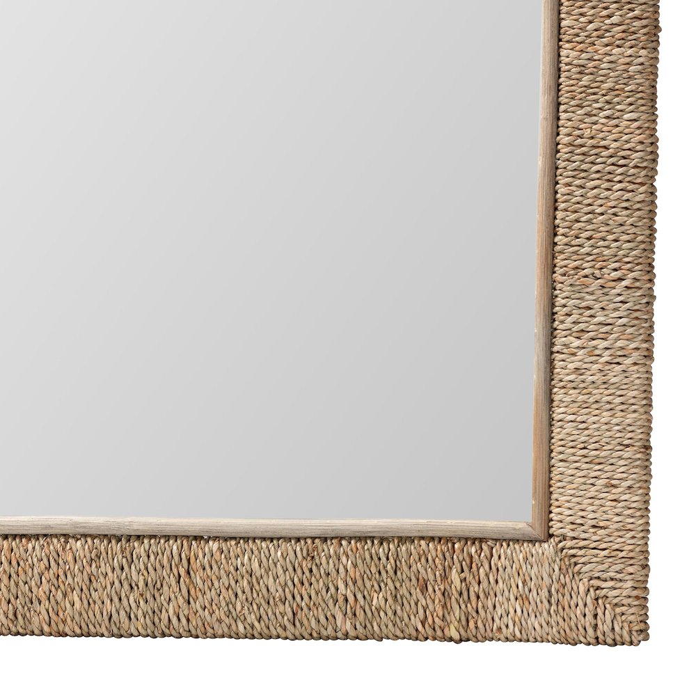 Geralyn Japandi Natural Seagrass Square Wall Mirror. Picture 6