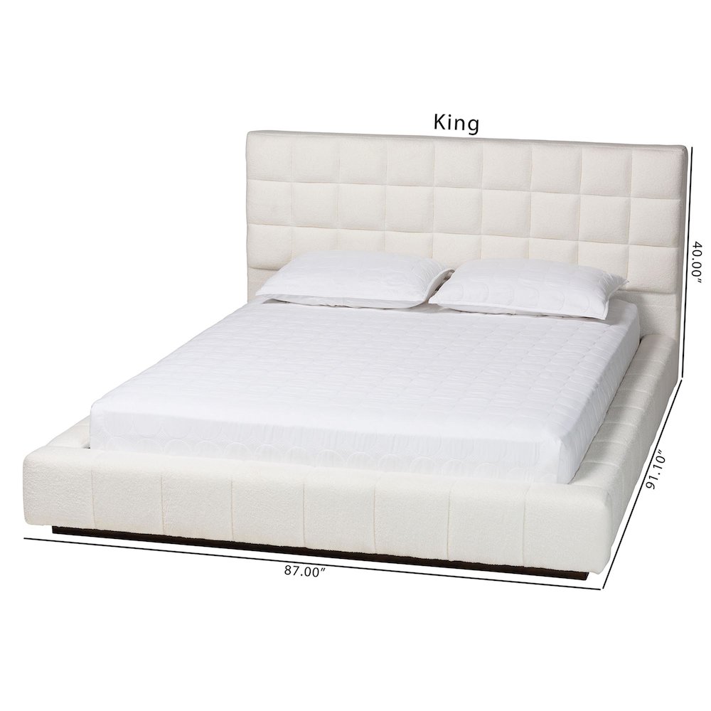 Studio Braylin Glam and Luxe Teddy-Bear Fabric King Size Platform Bed. Picture 10