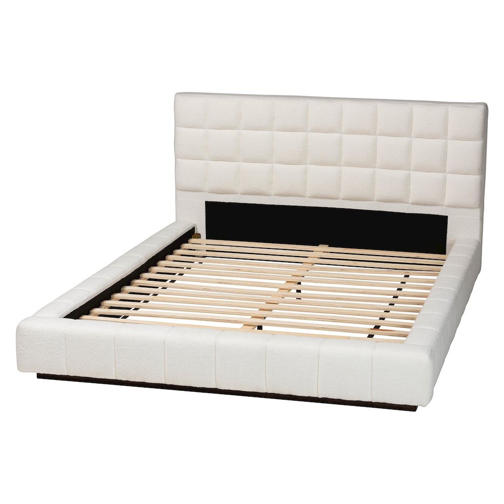 Studio Braylin Glam and Luxe Teddy-Bear Fabric King Size Platform Bed. Picture 3