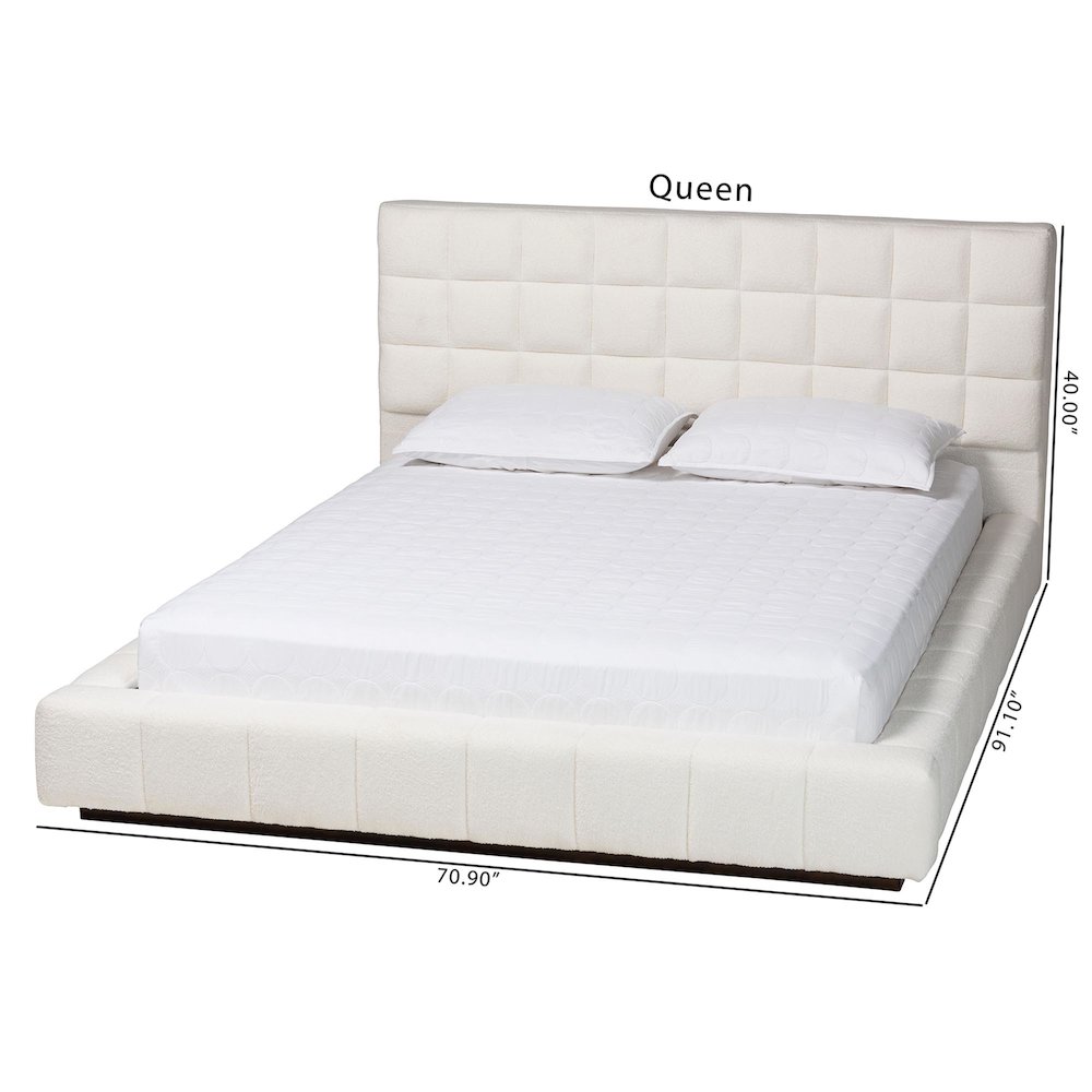 Studio Braylin Glam and Luxe Teddy-Bear Fabric King Size Platform Bed. Picture 9