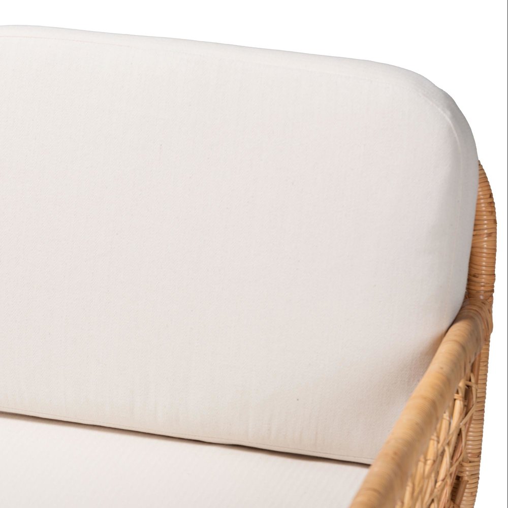 Pakis Bohemian Light Honey Rattan Tete-a-Tete Sofa. Picture 15