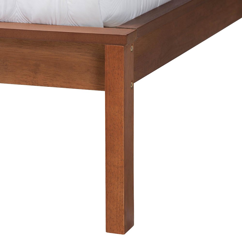 Cascadia Mid-Century Modern Walnut Brown Wood King Size Wingback Platform Bed. Picture 5