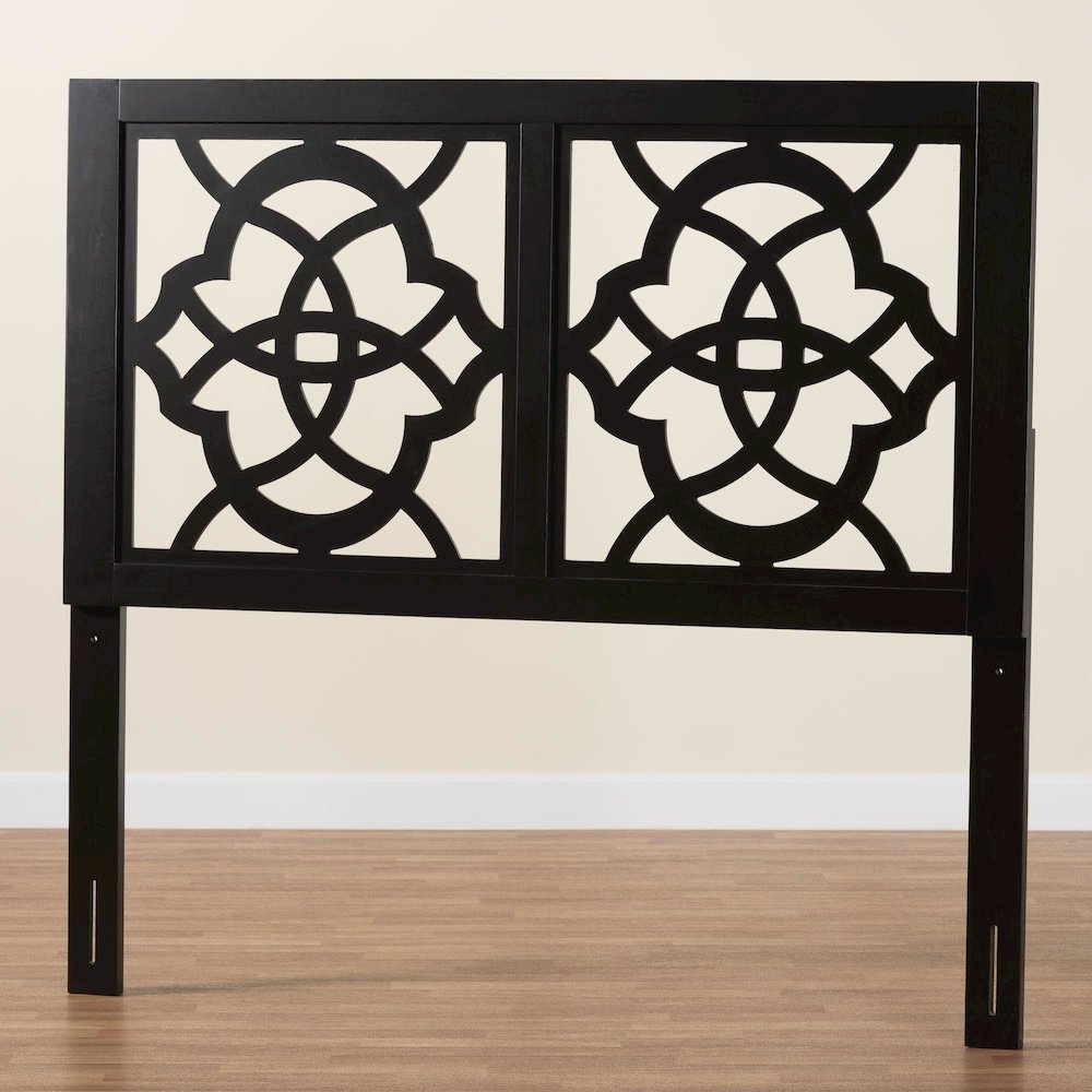 Glaucia Modern Dark Brown Finished Wood King Size Headboard. Picture 5