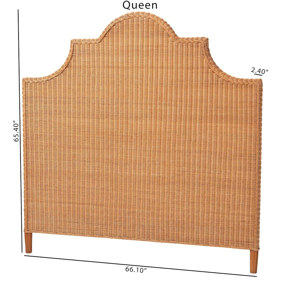 Melanie Bohemian Light Honey Rattan Queen Size Standalone Headboard. Picture 7