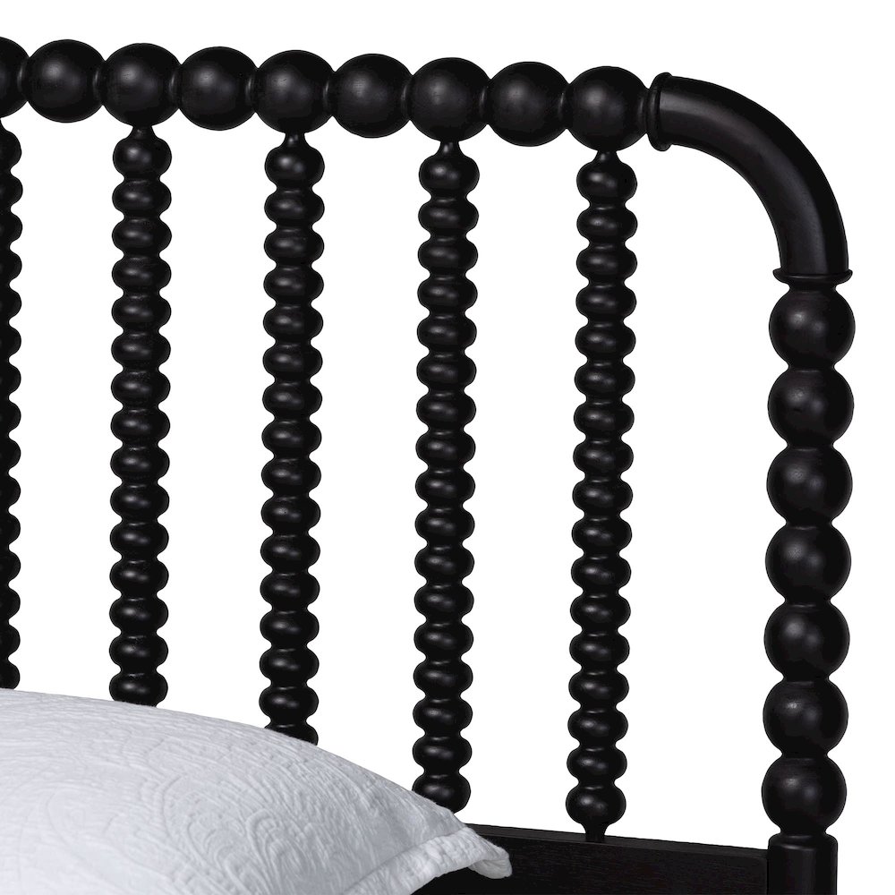 Lucera Mid-Century Black Full Size Bobbin Bed. Picture 4