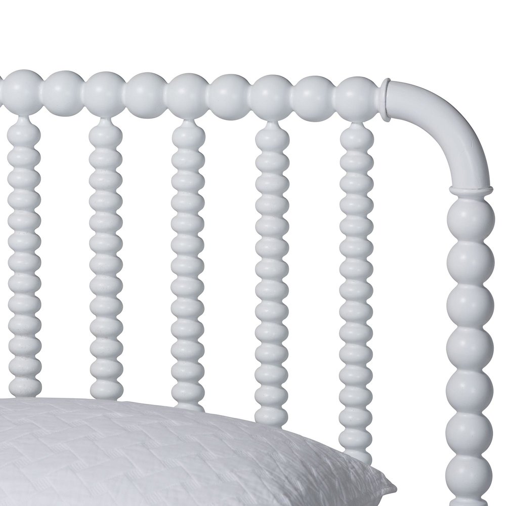 Lucera Mid-Century White Queen Size Bobbin Bed. Picture 4