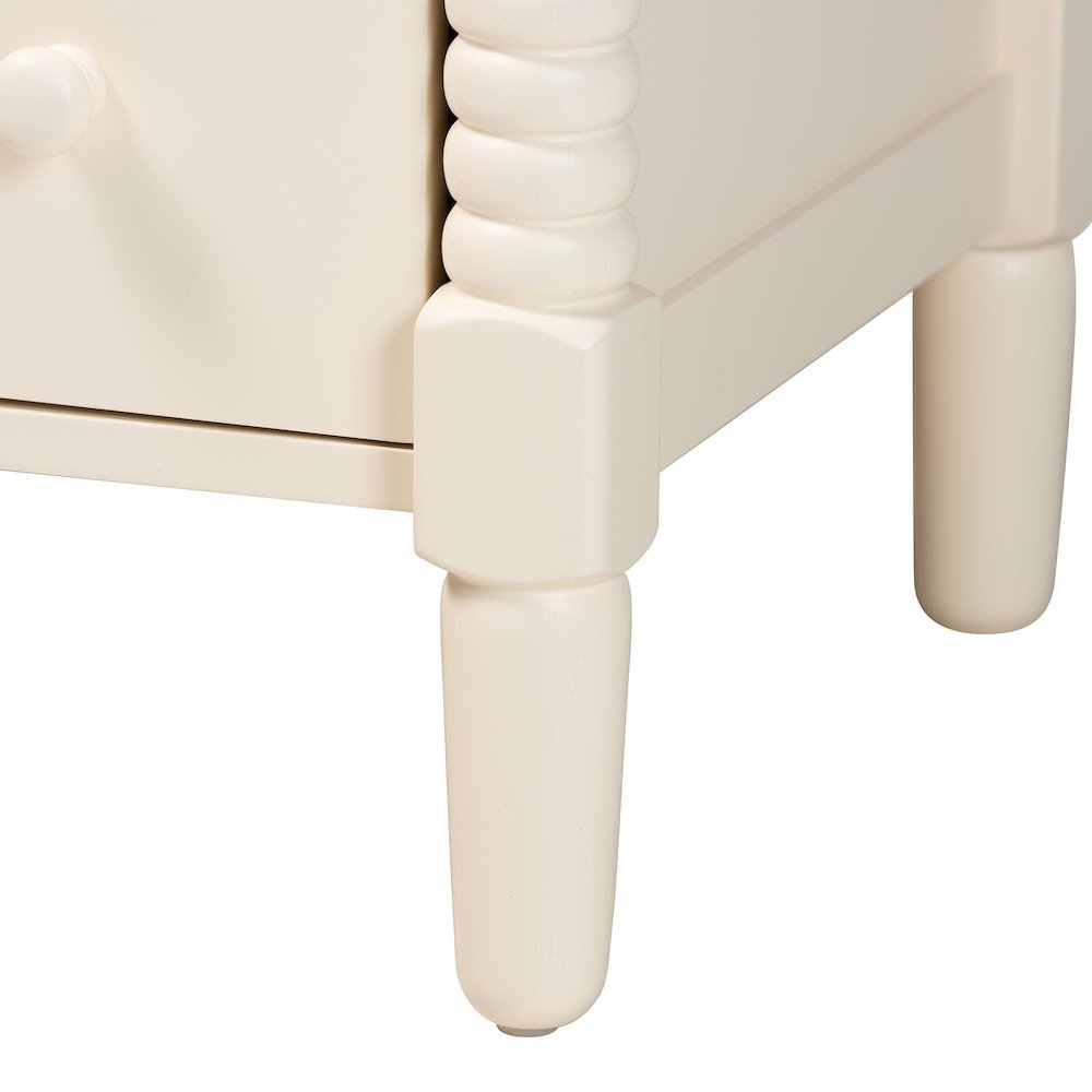 Baxton Studio Braith Farmhouse Ivory Spindle Wood King Size 4-Piece Bedroom Set. Picture 7