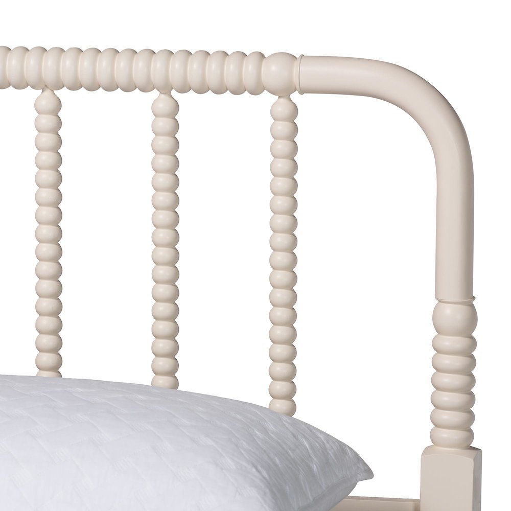 Baxton Studio Braith Farmhouse Ivory Spindle Wood King Size 4-Piece Bedroom Set. Picture 8