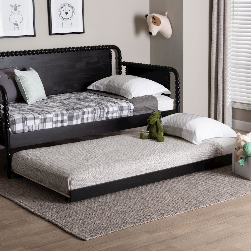 Trundle - Underbed Low-Profile Rolling Base, Twin, Black. Picture 7